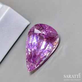 Kunzite Gemstone in Pear Shape weighing 26 carats + Gemstone | Saratti Gems