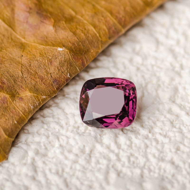 Purplish Pink Natural Spinel Gemstone Cushion Shape | Saratti