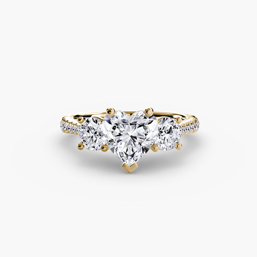 ÉTERNITÉ Three Stone Setting with Pave´ Band