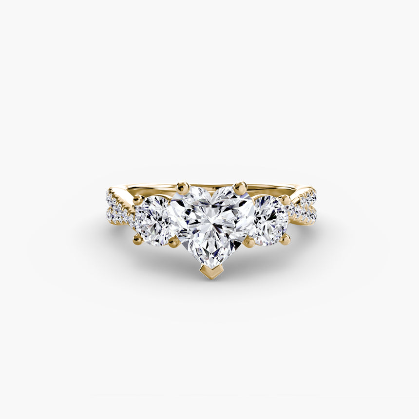 The Trilogia Pavé Three-Stone Ring Setting
