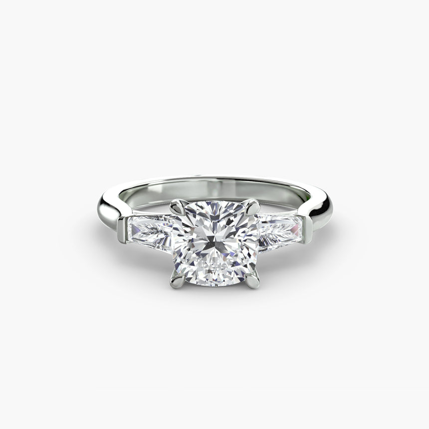 Imperial Setting Three-Stone Ring (Baguette Side Stones)