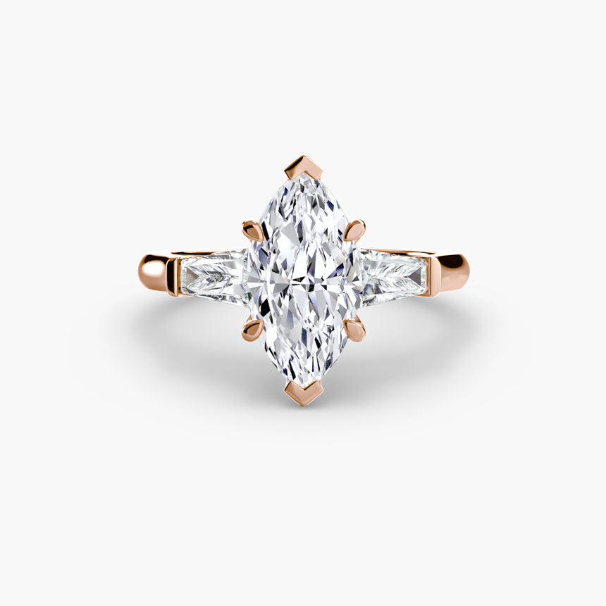 Imperial Setting Three-Stone Ring (Baguette Side Stones)