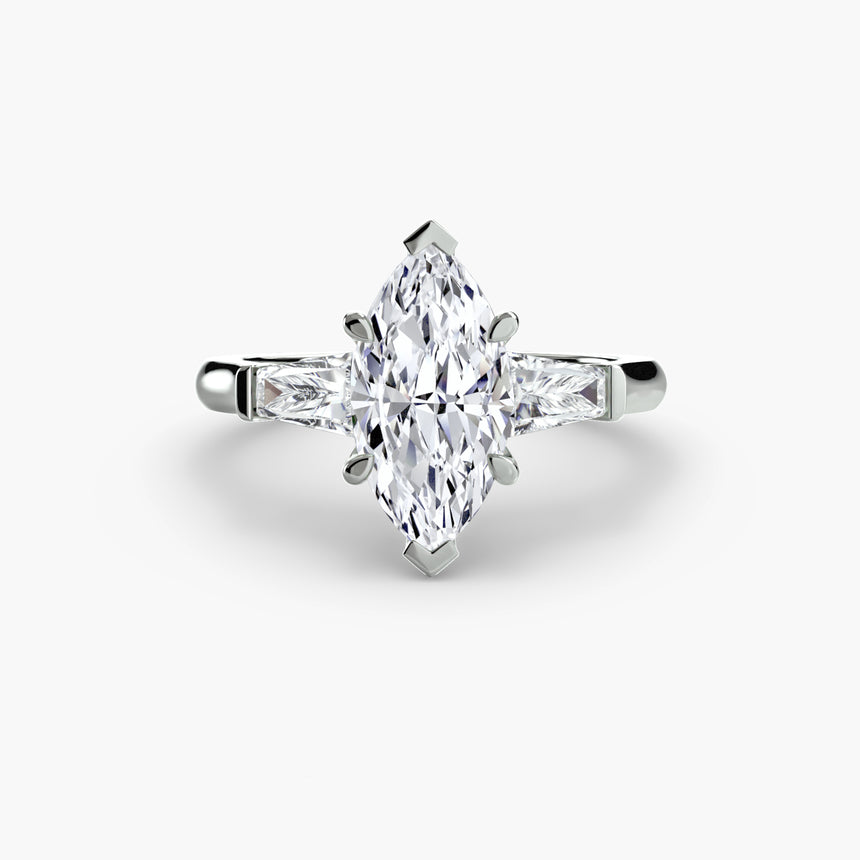 Imperial Setting Three-Stone Ring (Baguette Side Stones)