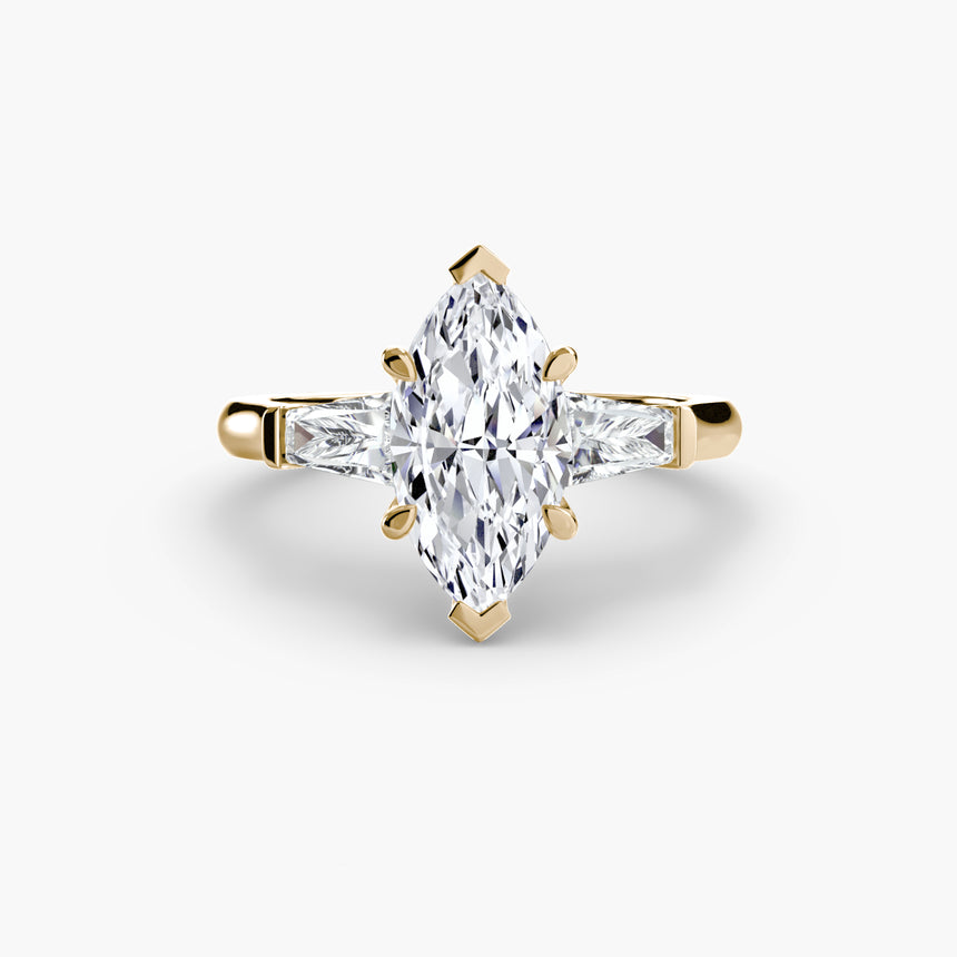 Imperial Setting Three-Stone Ring (Baguette Side Stones)