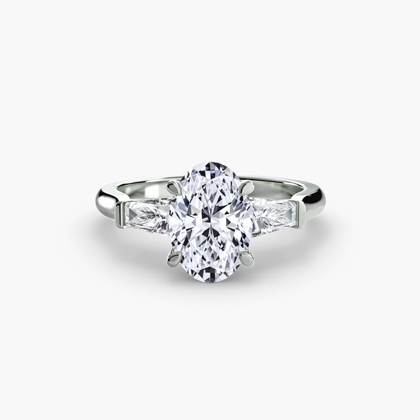 Imperial Setting Three-Stone Ring (Baguette Side Stones)