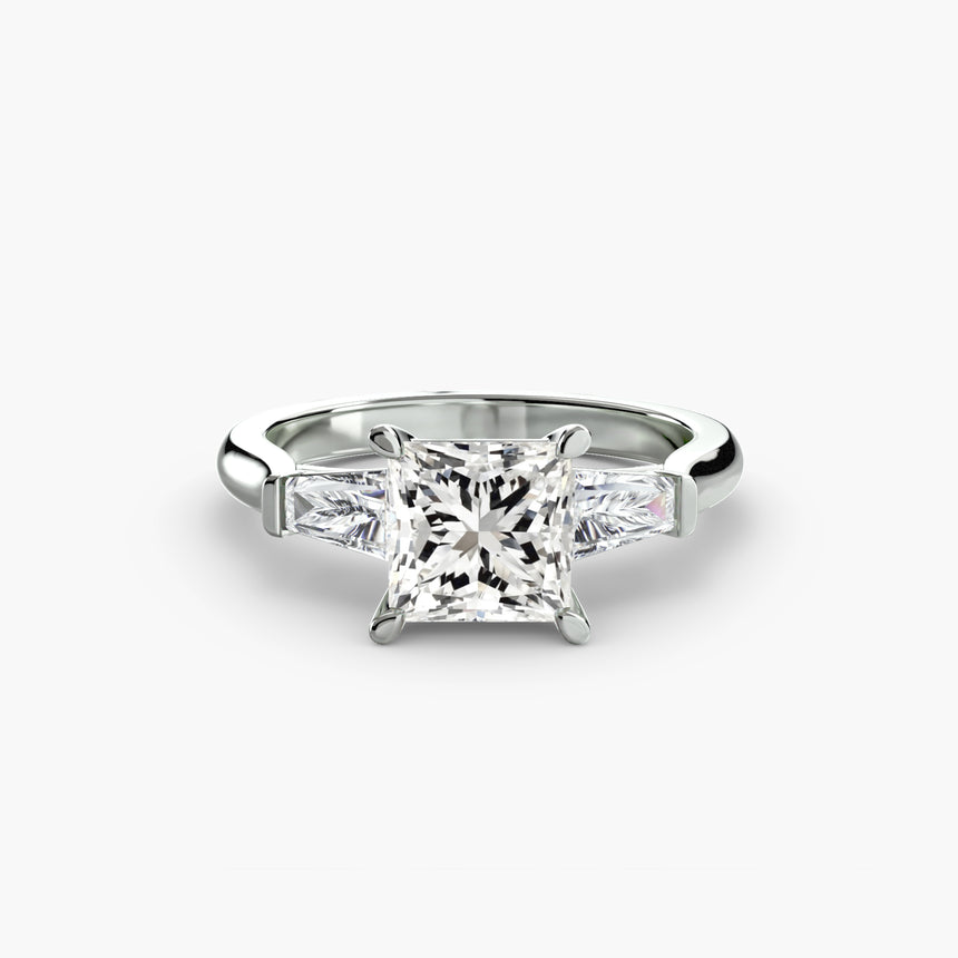 Imperial Setting Three-Stone Ring (Baguette Side Stones)