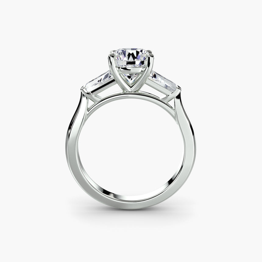 Imperial Setting Three-Stone Ring (Baguette Side Stones)