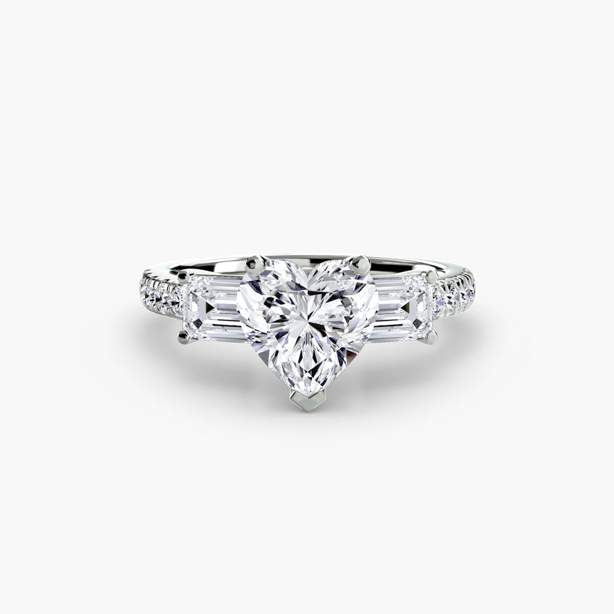 Imperial II Setting Three-Stone Ring with Pavé Band