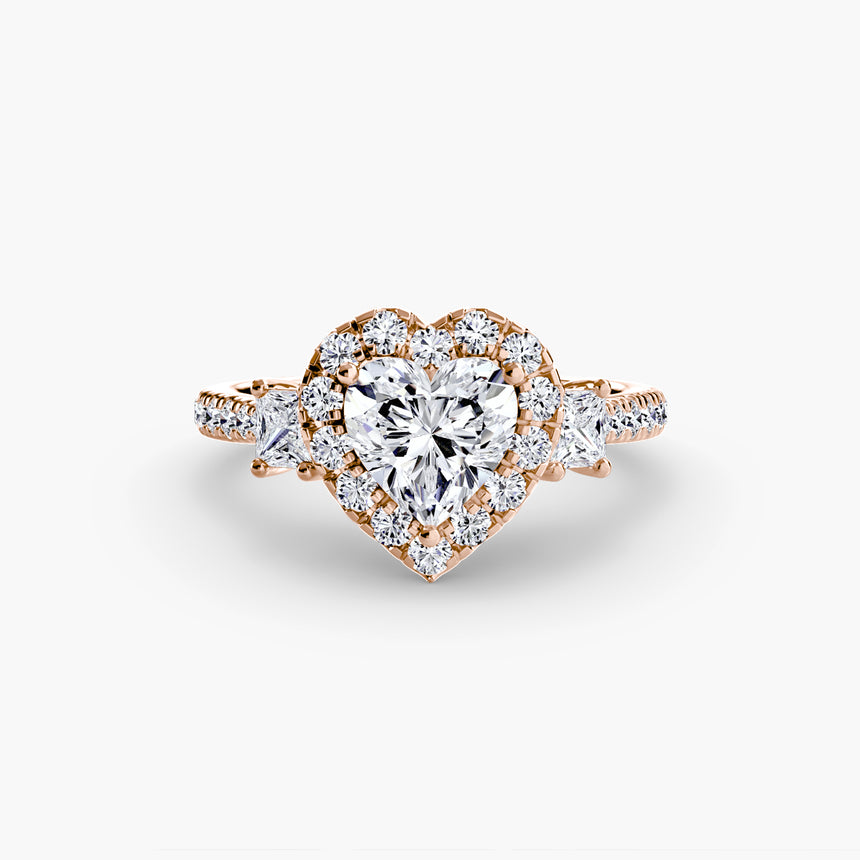 Aurex Halo Three Stone Ring Setting