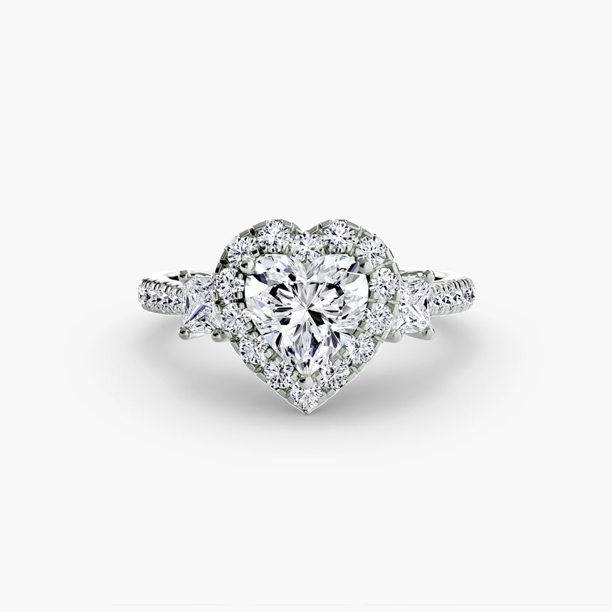 Aurex Halo Three Stone Ring Setting