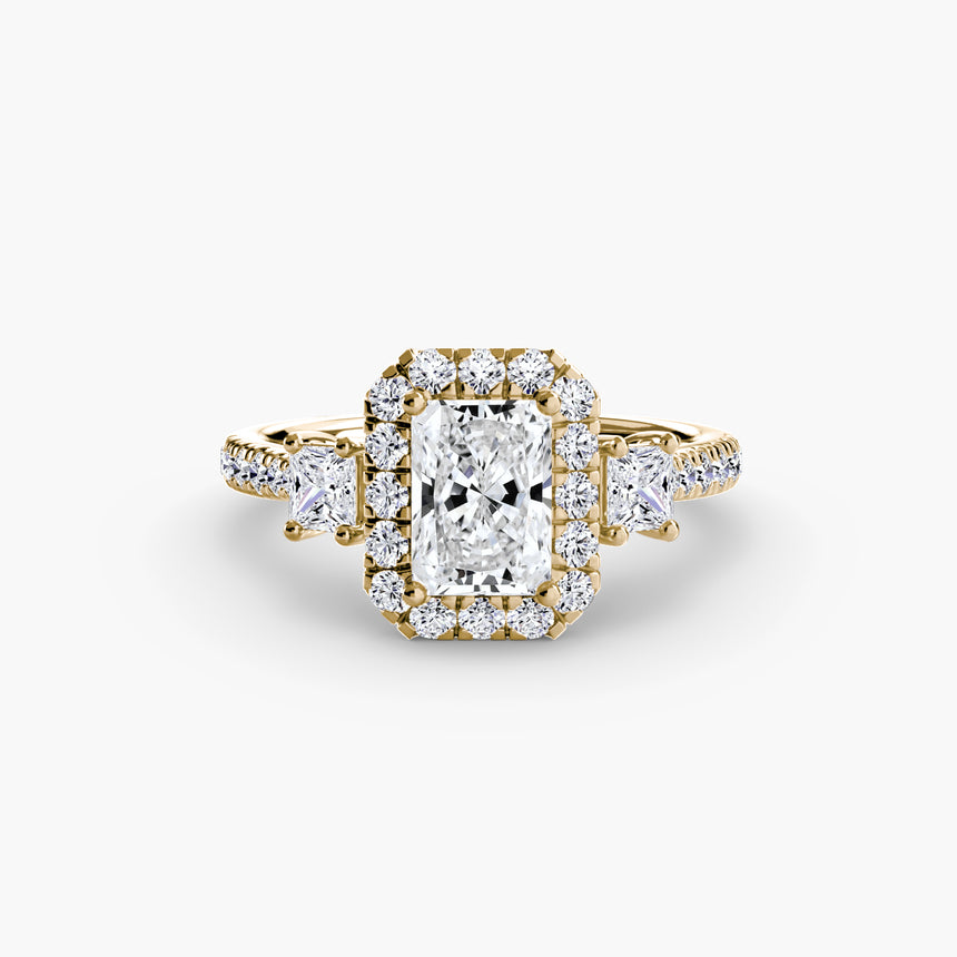Aurex Halo Three Stone Ring Setting