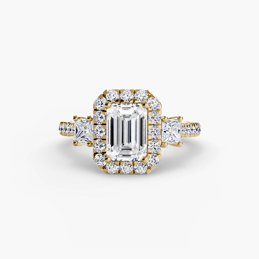 Aurex Halo Three Stone Ring Setting