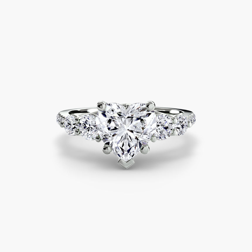 Five Stone Ring with Pavé Band