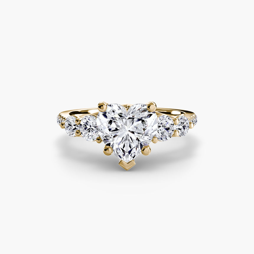 Five Stone Ring with Pavé Band