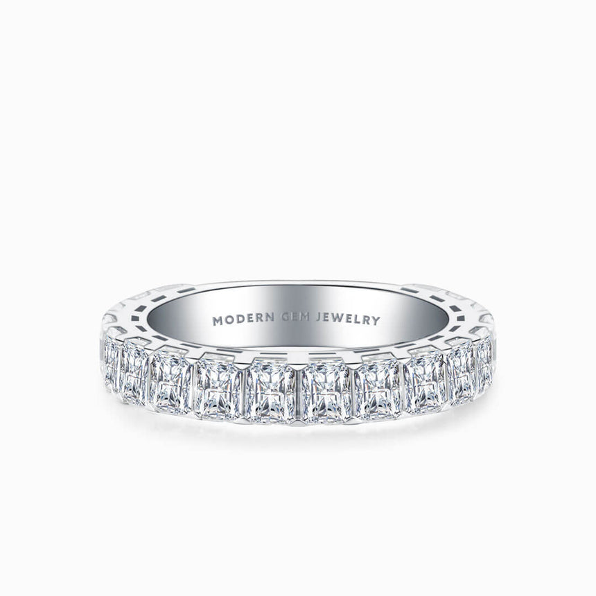 Radiant Cut Full Eternity Diamond Band| Modern Gem Jewelry | Saratti
