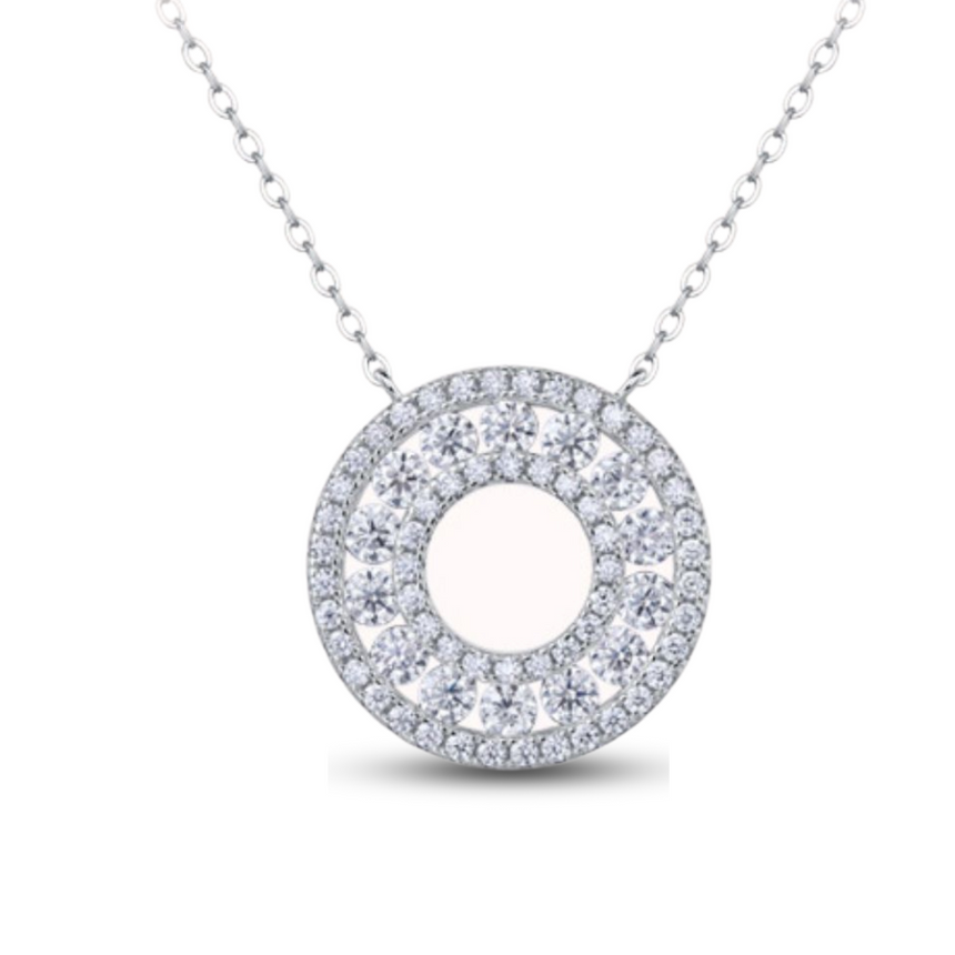 Radiant Orbit: 0.59-Carat Moissanite Circle Pendant