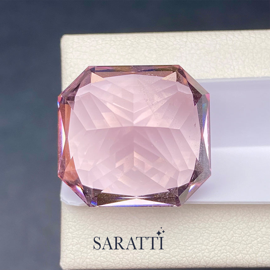 Radiant Cut Morganite Statement Stone | SARATTI