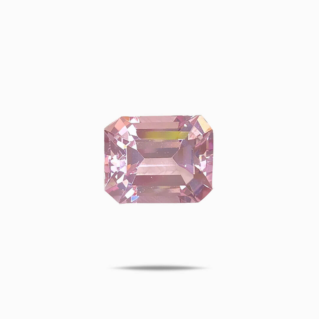 Pink 6.24 Carat Emerald Cut Morganite Gemstone
