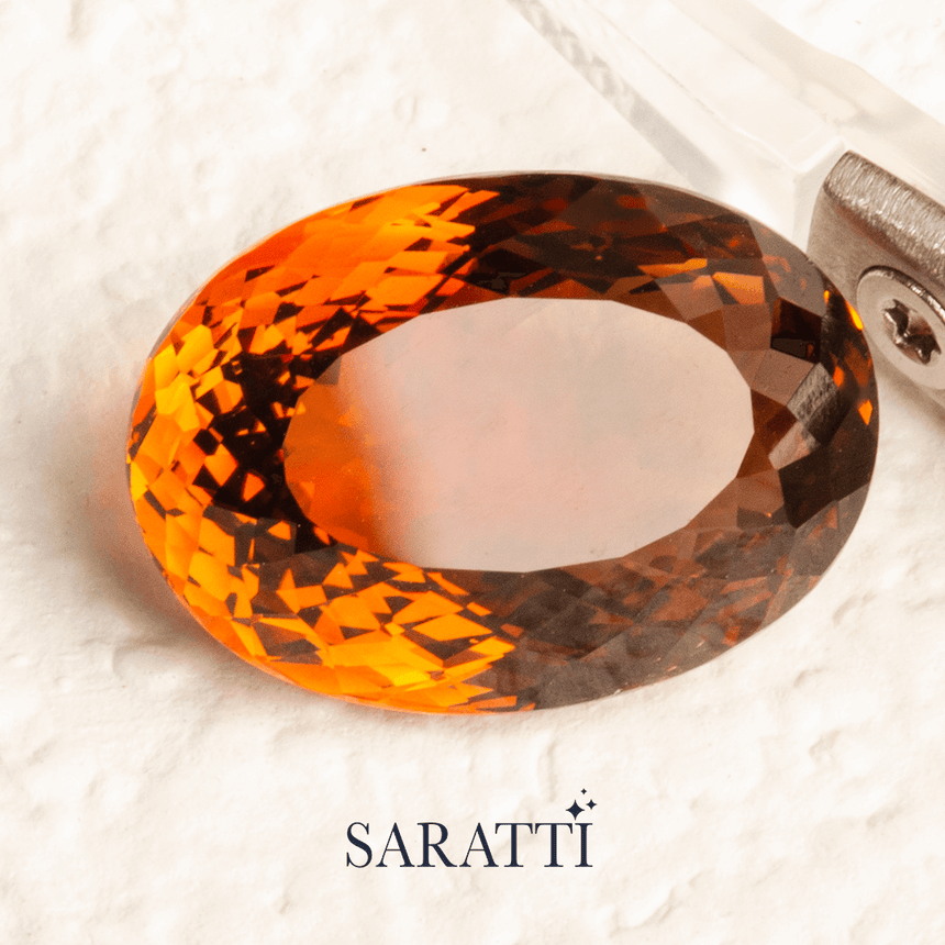Golden Colored Natural Imperial Topaz Gemstone - SARATTI