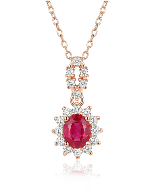 Rosalie natural ruby necklace front view | SARATTI