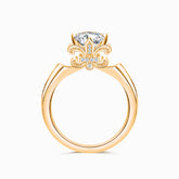 Rose Gold Fleur de Lis Dainty Diamond Ring | Saratti Diamonds