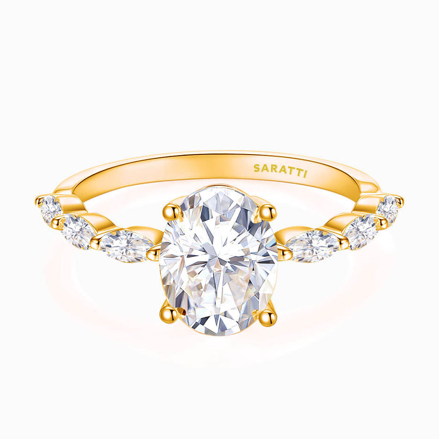 Rose Gold Royal Procession Dainty Diamond Ring | Saratti