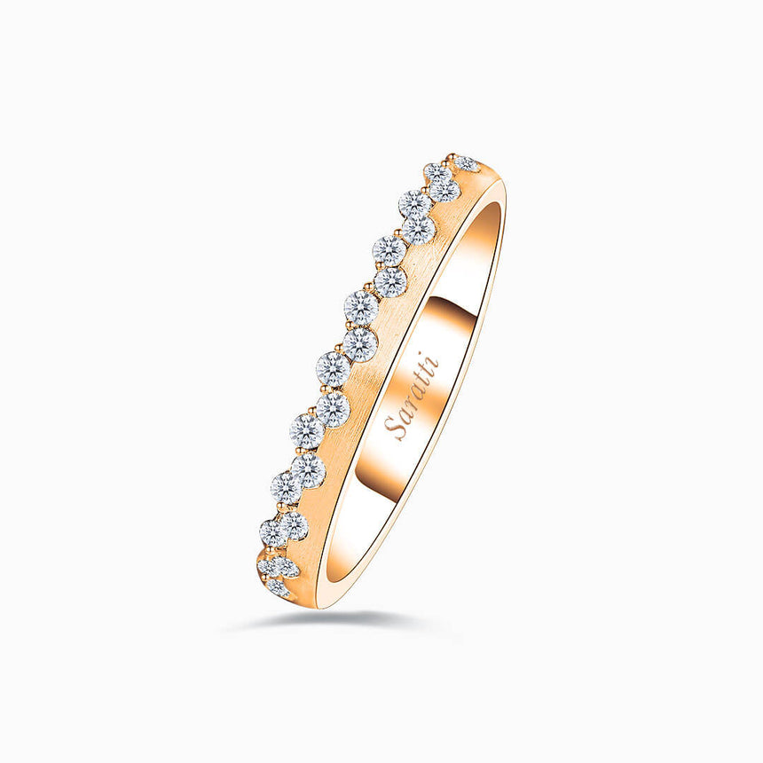 Princess Tiara Diamond Eternity Wedding Bands in Rose Gold | Saratti
