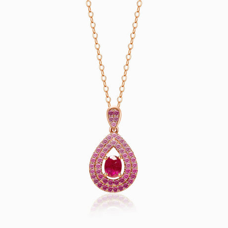 Rose Gold Mogok Rose Red Ruby Pendant | Saratti Fine Jewelry