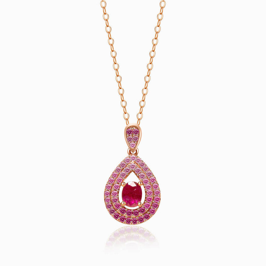 Rose Gold Mogok Rose Red Ruby Pendant | Saratti Fine Jewelry