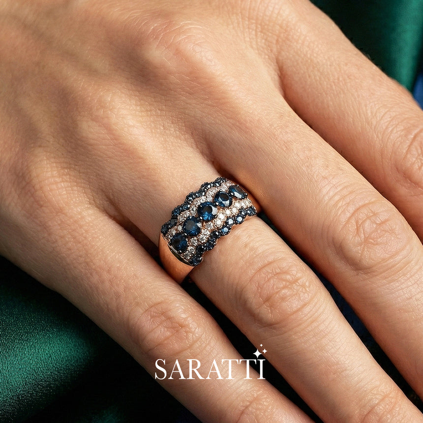 Azure Élan Blue Diamond 18K White Gold Ring