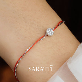 Model wears the Adamantine Core Diamond Bracelet for Women | Saratti 