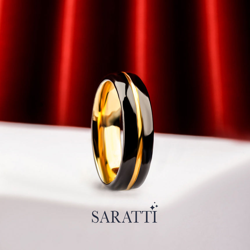 Two Tone Men's Band Comfort Fit Band