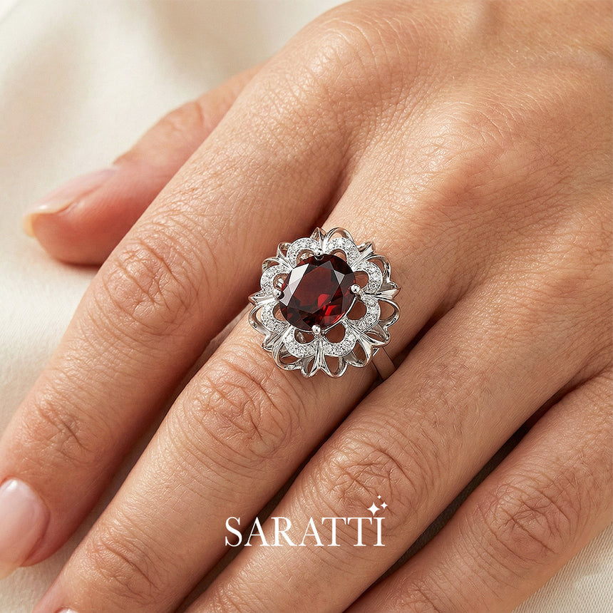 Coronet Rouge Gold Garnet Ring