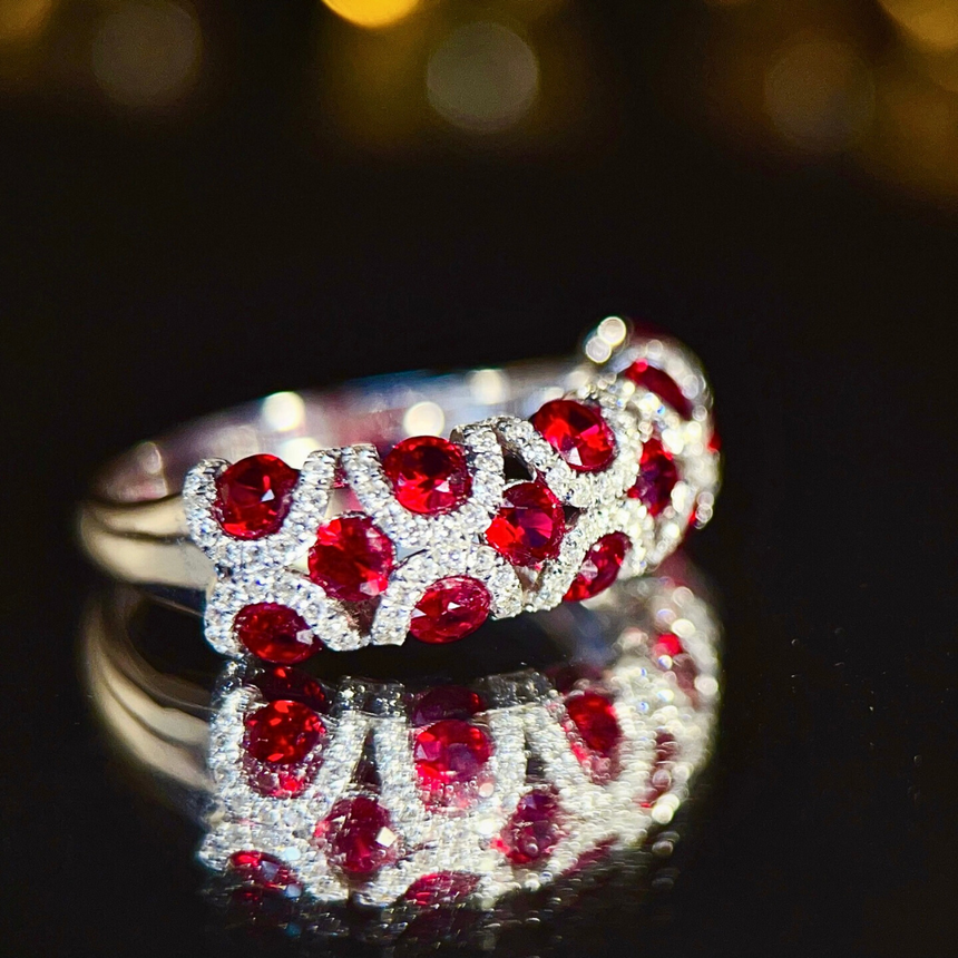 Natural Ruby and Diamond Statement Ring