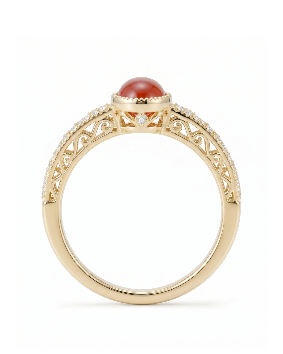 Ruby and diamond ring for anniversary gifting or romantic occasions in 18K yellow Gold - SARATTI