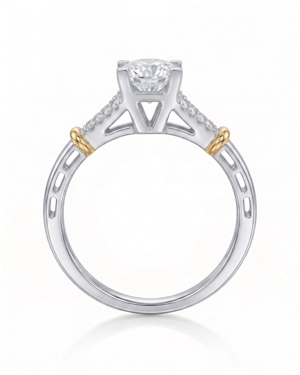 Noemie – Natural Round Diamond Split-Shank Engagement Ring