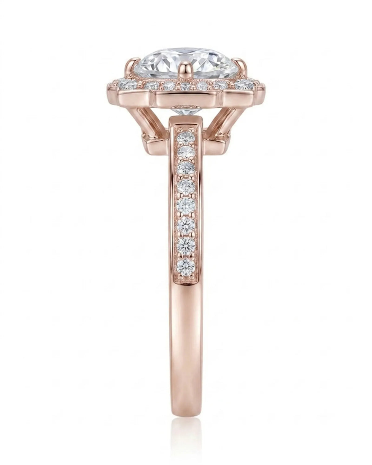 Elise – Natural Round Diamond Square Halo Engagement Ring