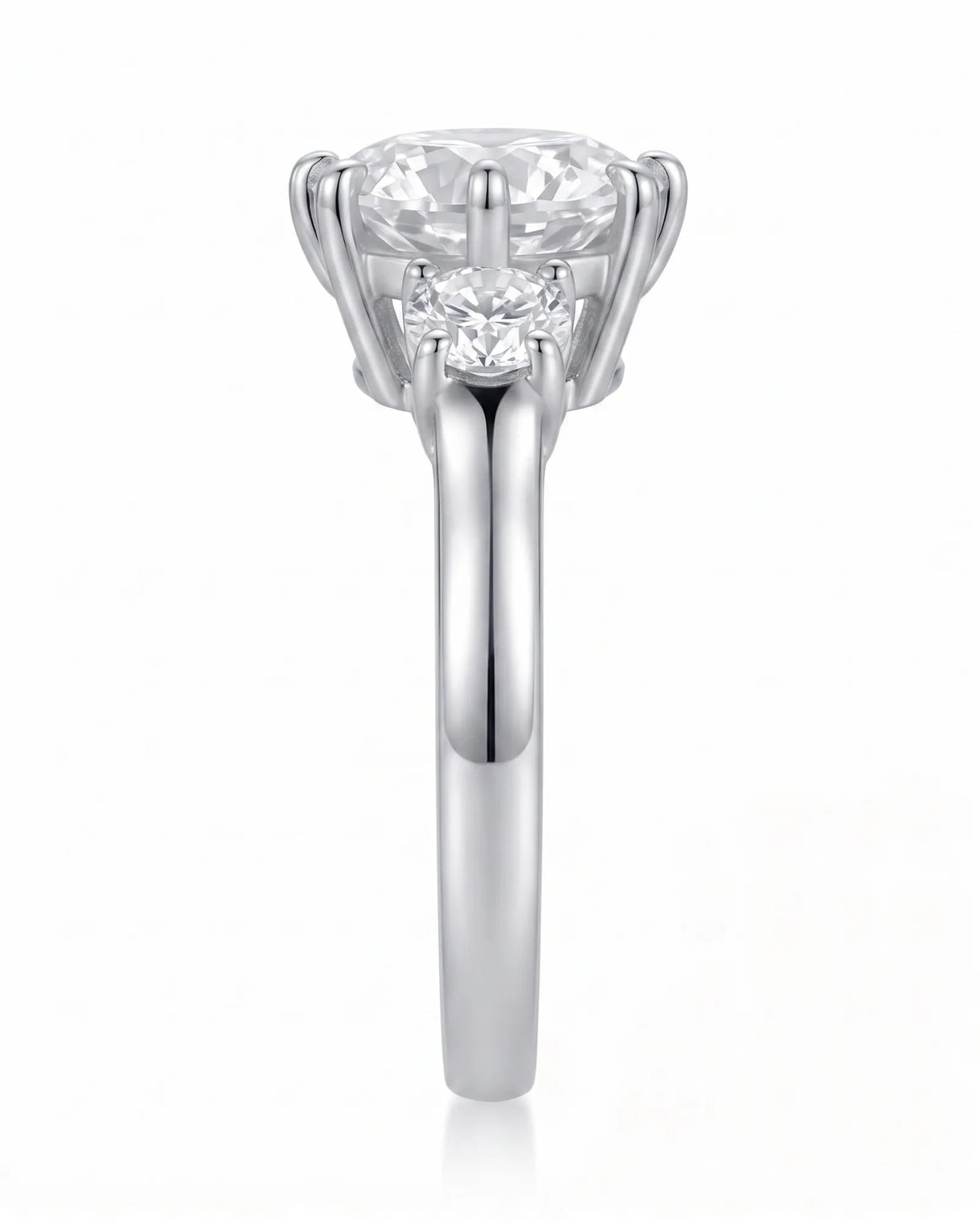 Paulina – Natural Round Diamond Three-Stone Engagement Ring
