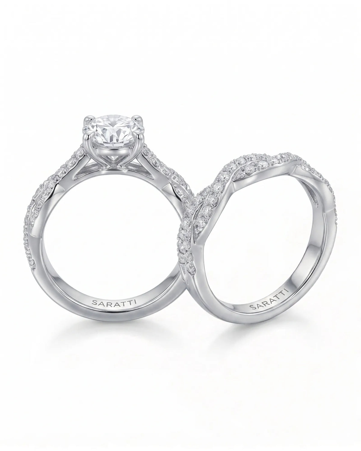 Donna – Natural Round Diamond Twisted-Shank Bridal Set