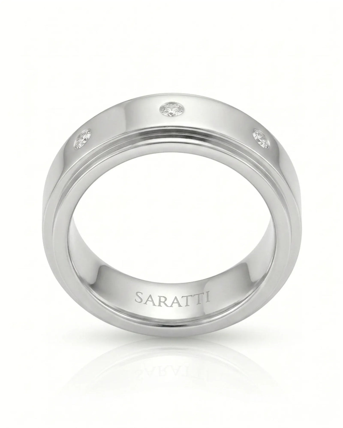 Trinity Diamond wedding band, side view 4 | SARATTI