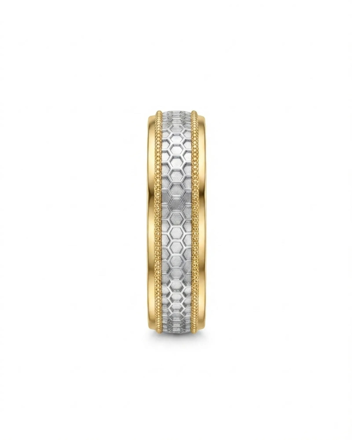 Aurelian Honeycomb wedding band, side view 1 | SARATTI