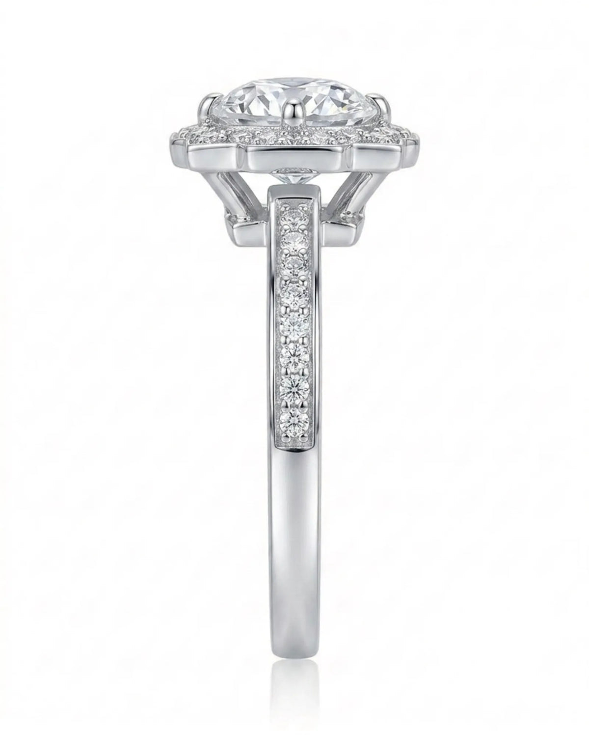 Elise – Natural Round Diamond Square Halo Engagement Ring