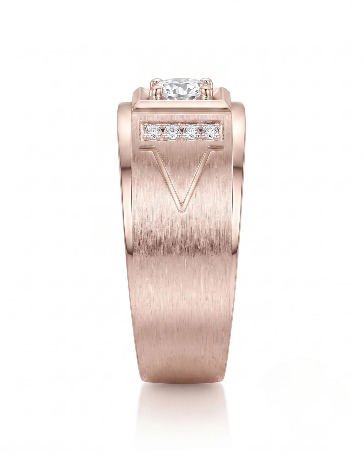 Adamantine Courage Diamond Ring — 18K Rose Gold — Side