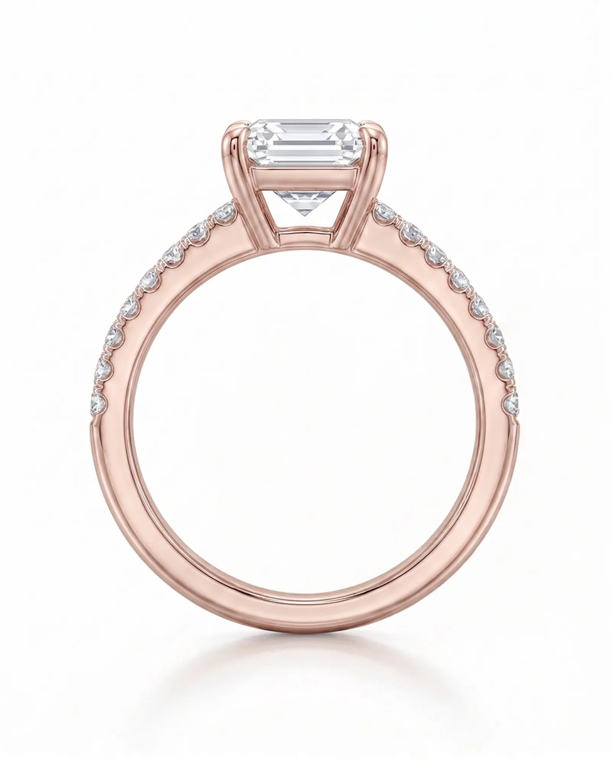 Lilah – Natural Emerald-Cut Diamond Split-Shank Engagement Ring