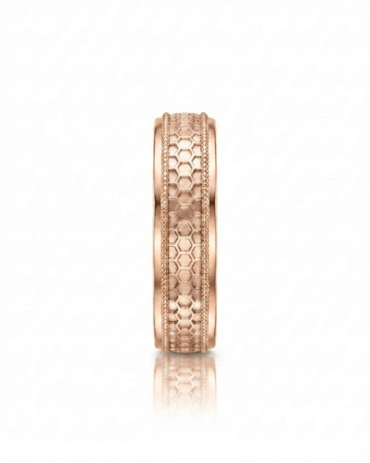 Aurelian Honeycomb wedding band, side view 4 | SARATTI