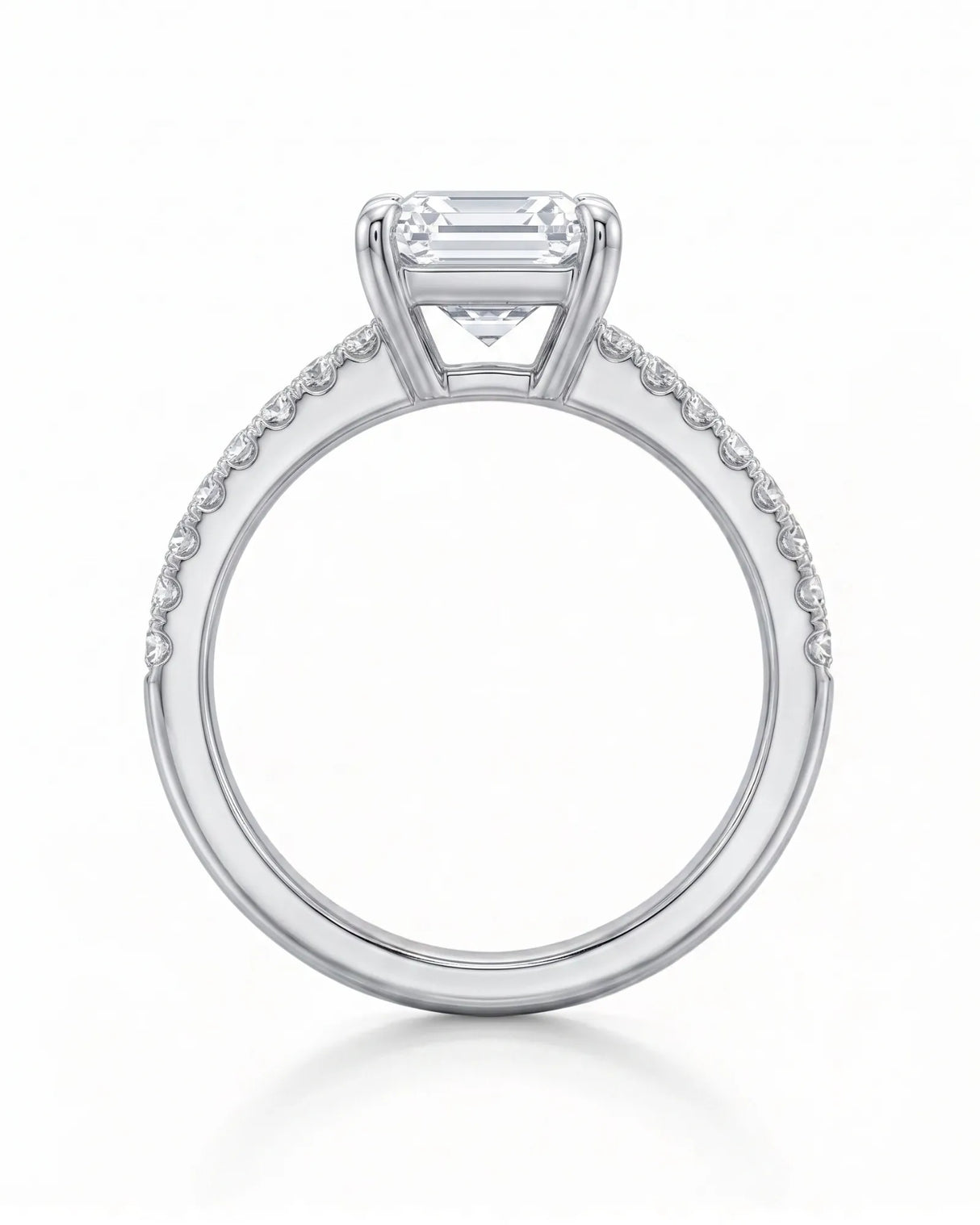 Lilah – Natural Emerald-Cut Diamond Split-Shank Engagement Ring