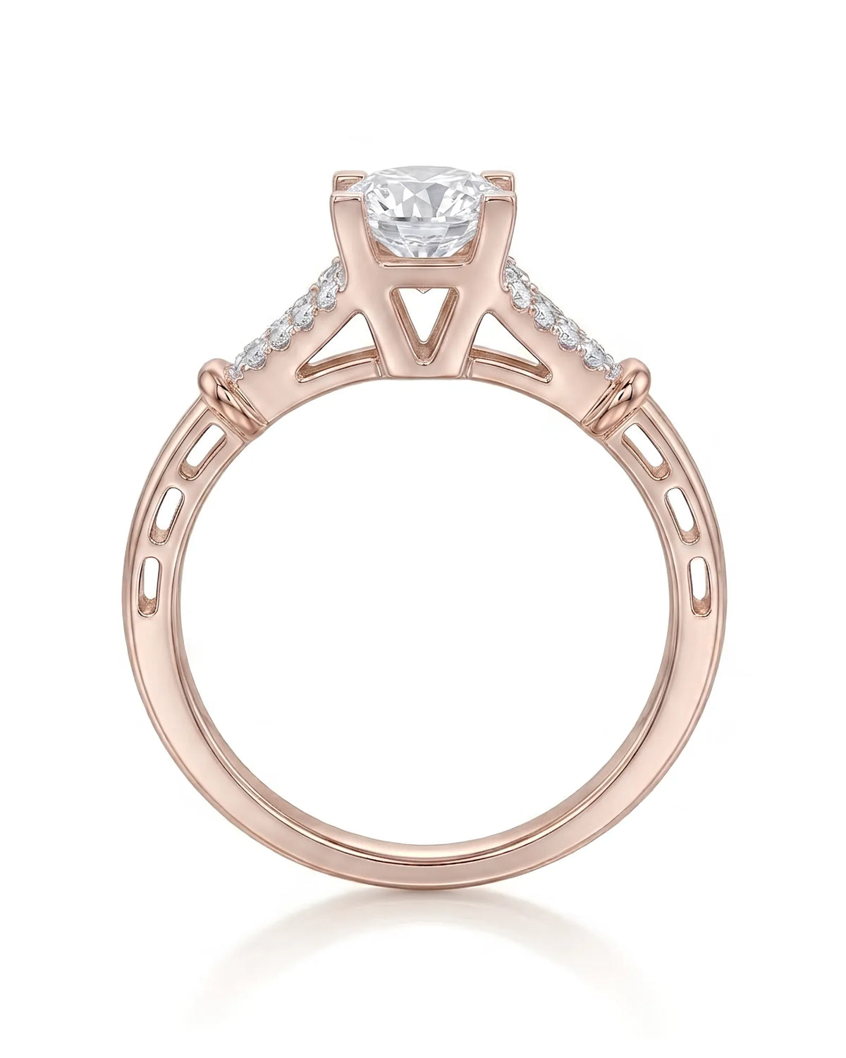 Noemie – Natural Round Diamond Split-Shank Engagement Ring