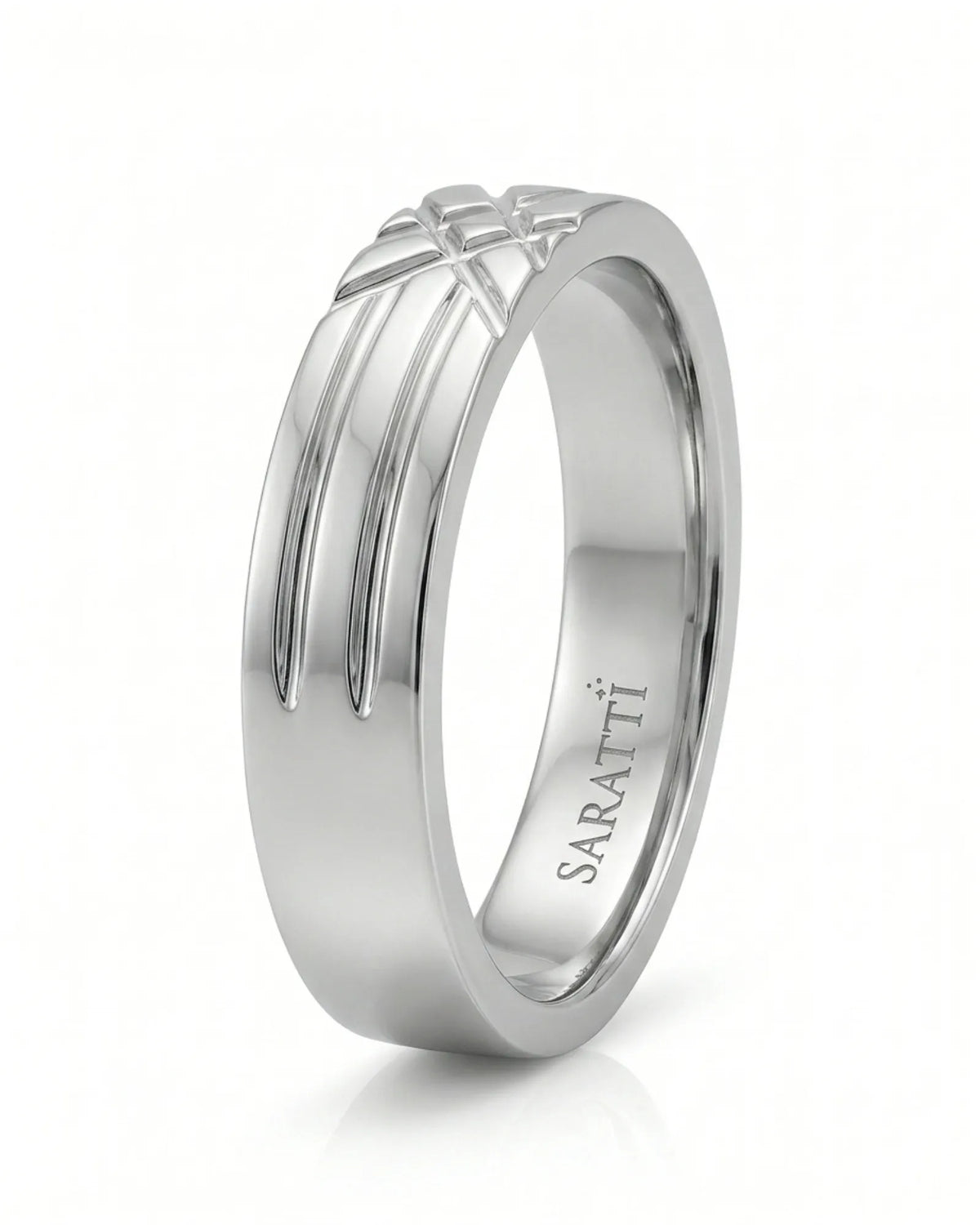 Axis Vector wedding band, side view 1 | SARATTI