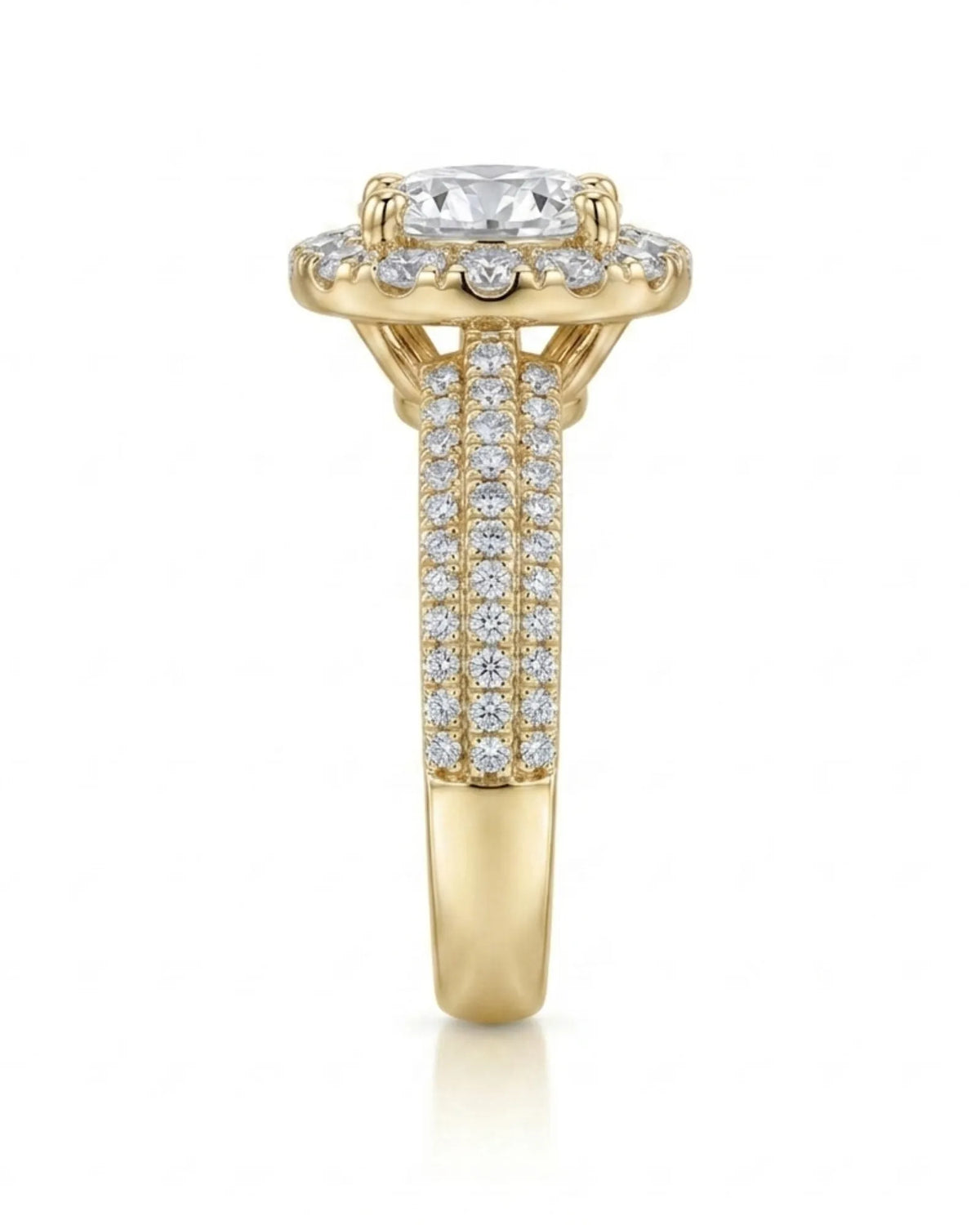 Yumi – Lumina Crown Natural Round Diamond Halo Engagement Ring