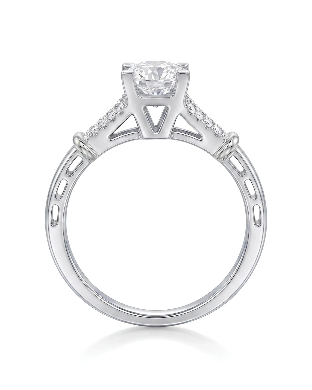 Noemie – Natural Round Diamond Split-Shank Engagement Ring